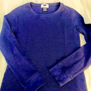 navy blue waffleknit tee